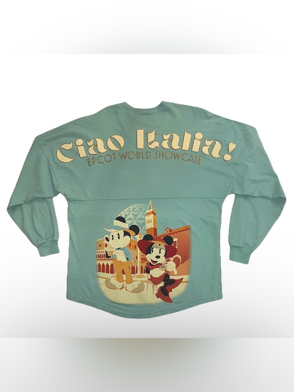 NEW DISNEY WORLD SPIRIT JERSEY SHIRT CIAO ITALIA Sz Small EPCOT ITALY TEAL COLOR